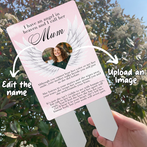 Pink 'I have an angel in heaven' card