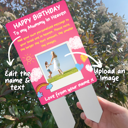 Pink 'Mummy in heaven' card